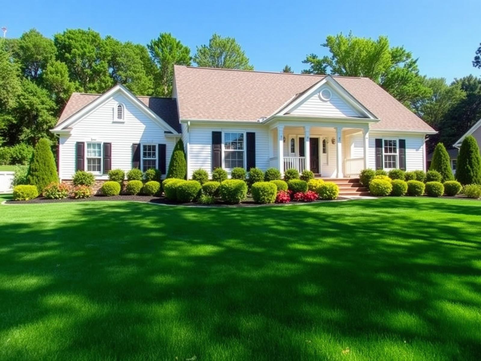 A pristine Kentucky home with a beautifully manicured lawn